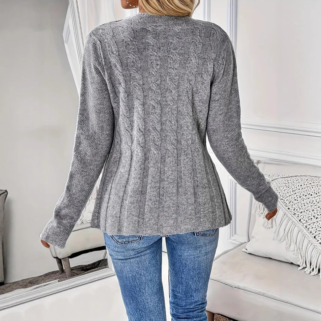 Women's Single-breasted Casual Long-sleeved Knitted Cardigan