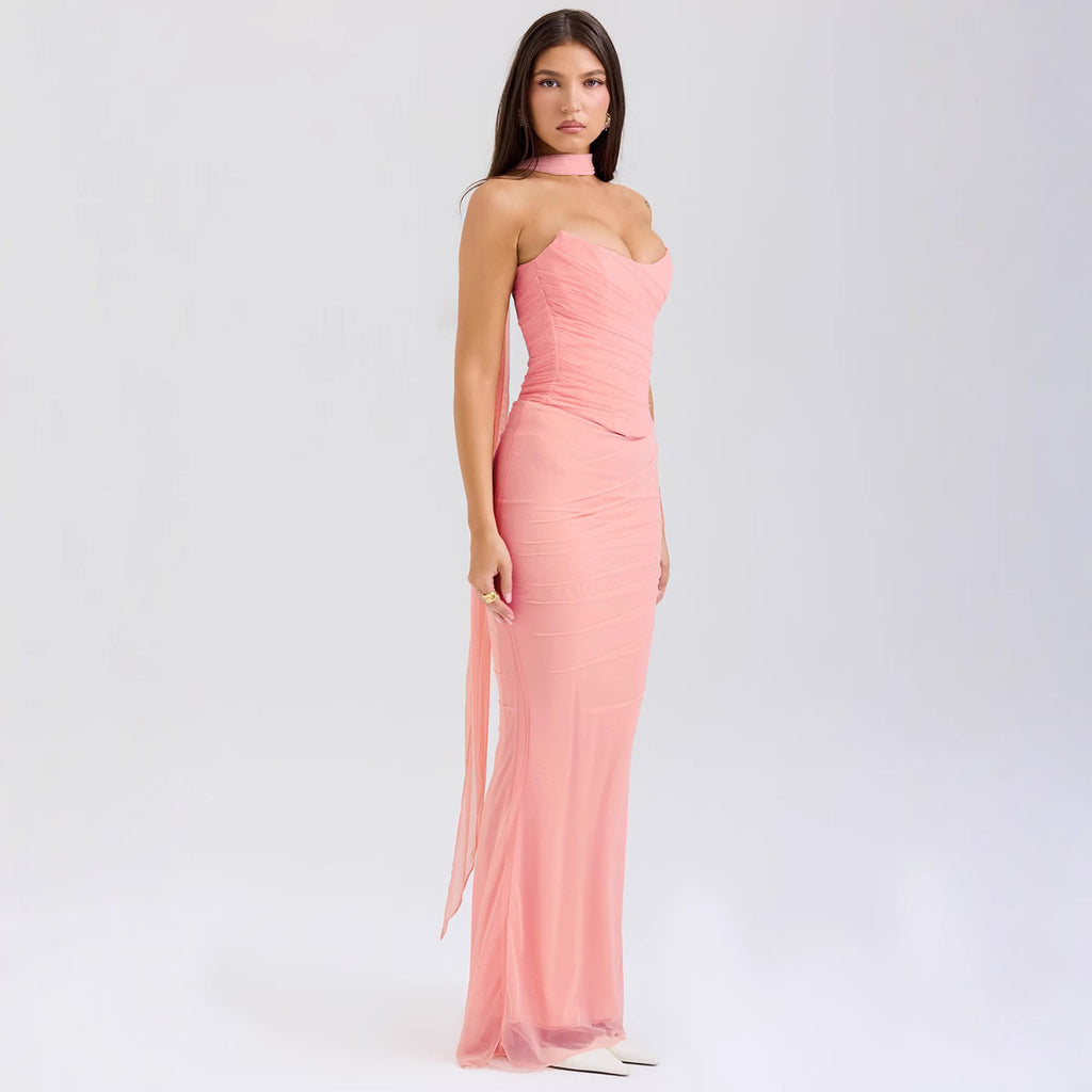 Fashion Corset Top Featuring a Detachable Neckpiece